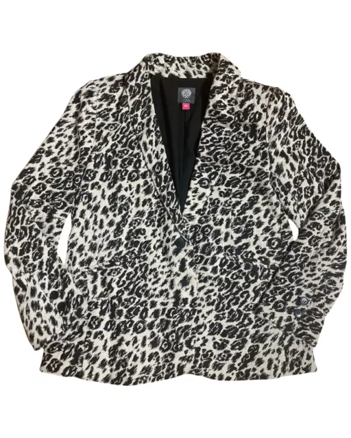 NEW VINCE CAMUTO Woman’s Blazer Jacket  Animal Print Beige Black sz Large