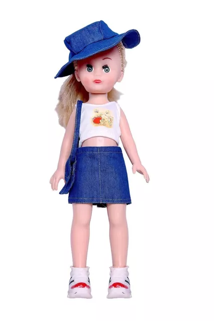 Carino Bambina Bambola Denim Gonna & Cappello Adatto Per Bambini