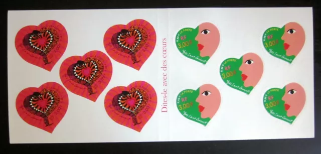 Bande Carnet timbres coeurs 2000 St Valentin - YT BC3298A **