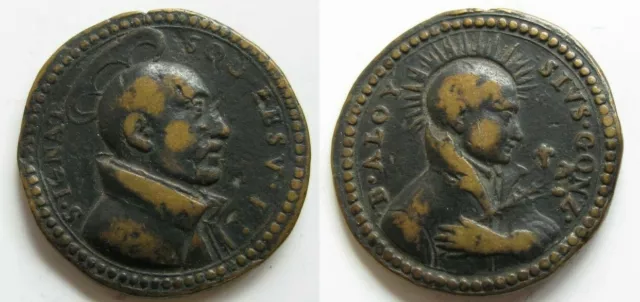 MEDALLA ANTIGUA RELIGIOSA DE SAN ALOYSIUS GONZAGA . 10,95 gramos /29 mm