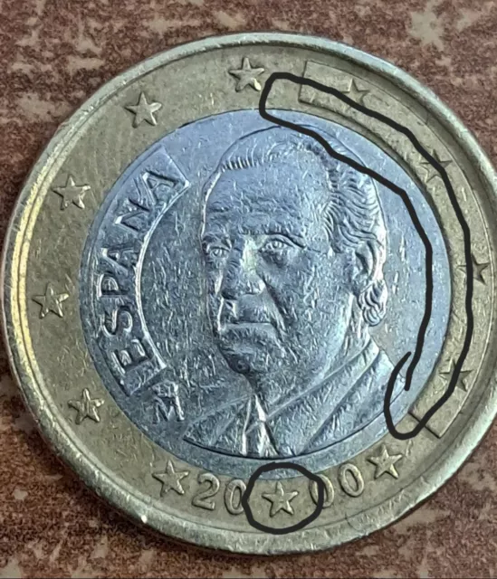 1 Euro Münze 2000- König Juan Carlos -Fehlprägung