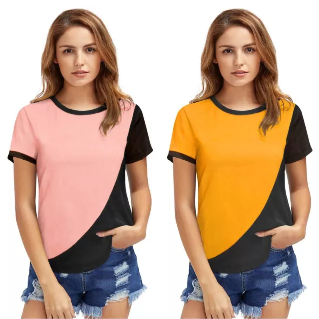 Blouse Long Loose Tops Sleeve Casual Shirt Women Plus Neck Womens Size T-Shirt