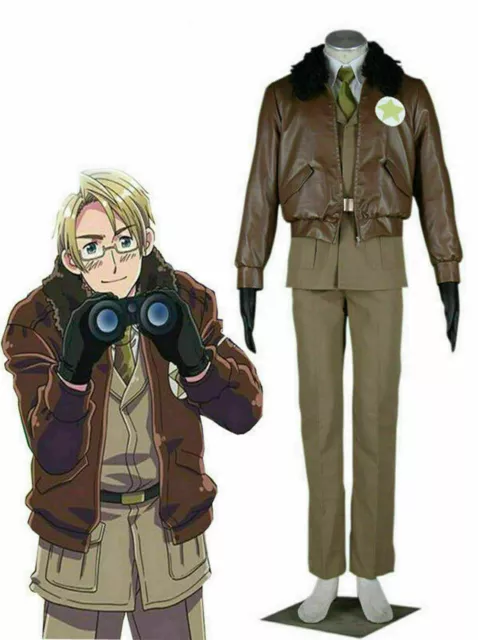 Axis Powers Hetalia APH America Army Uniform Full Set Cosplay Costume