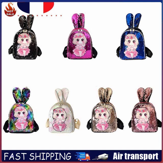Sequins Backpack Student Lovely Rabbit Ear  School Bag Cartoon Cute Shoulder Bag