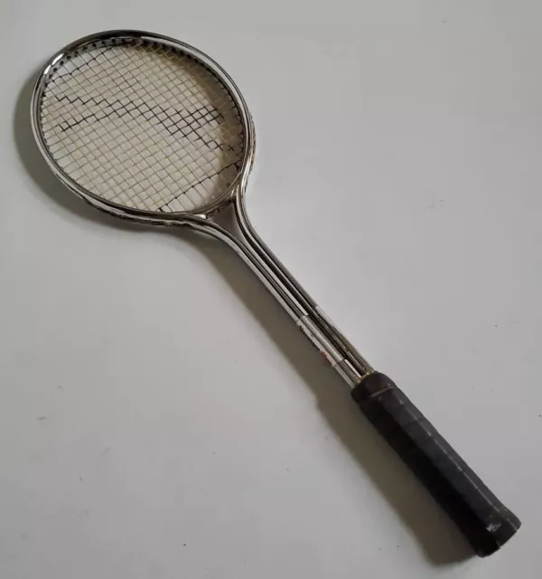 SLAZENGER Tennis Racket Plus Chrome Metal Vintage 1970's Made in England