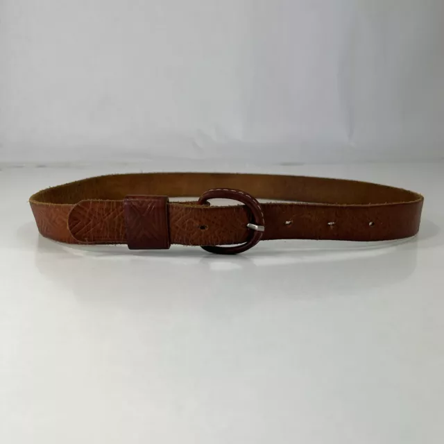 VINTAGE EMBOSSED BROWN Leather Belt - Women's Size 26 $12.80 - PicClick