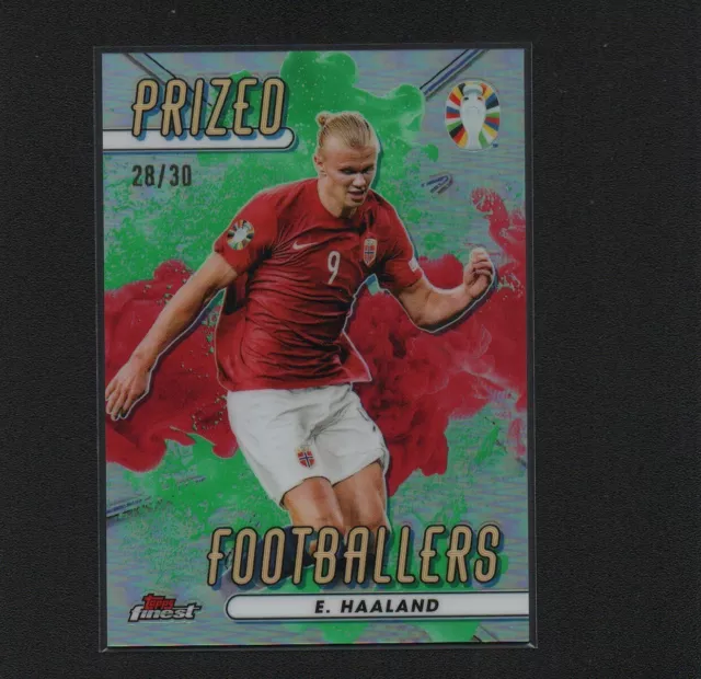 2023-24 Topps Finest Road To Euro 2024 Prized Footballers Erling Haaland /30