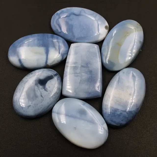 422 Cts Natural Blue Opal Untreated 38mm-42mm Huge Cabochon Loose Gemstones Lot