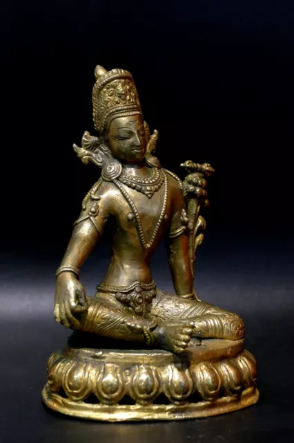 Padmapani Avalokiteshvara Bronze doré Tibet Nepal Bouddha bouddhisme 3