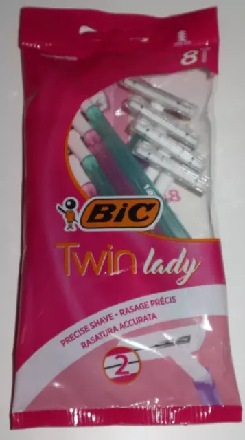 Lot Sachet de 8 Rasoirs Jetable à Lames Bic Twin Lady NEUF