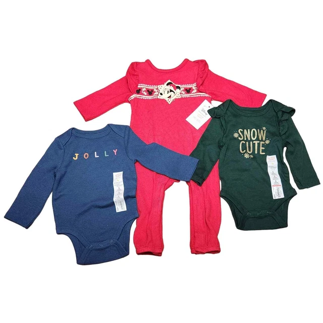 Disney Jumping Beans 3 Months Baby Christmas Outfits Lot if 3