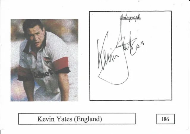 Kevin Yates Bath & England Autograph Rugby Photo Card Signed