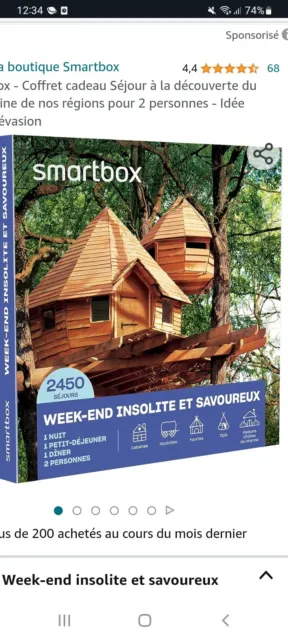 coffret smartbox week-end insolite pour 2 personnes avec dîner et petit-déjeuner