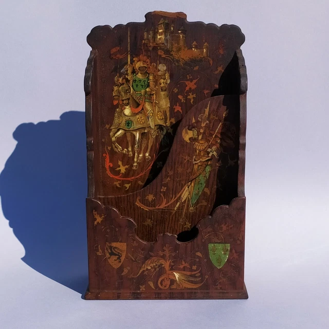 ANCIEN PORTE-COURRIER NAPOLÉON III Carton Bouilli Laqué Noir Basse-cour