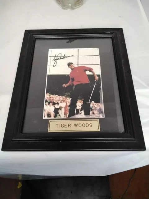 Tiger Woods Autographed Photo In Frame