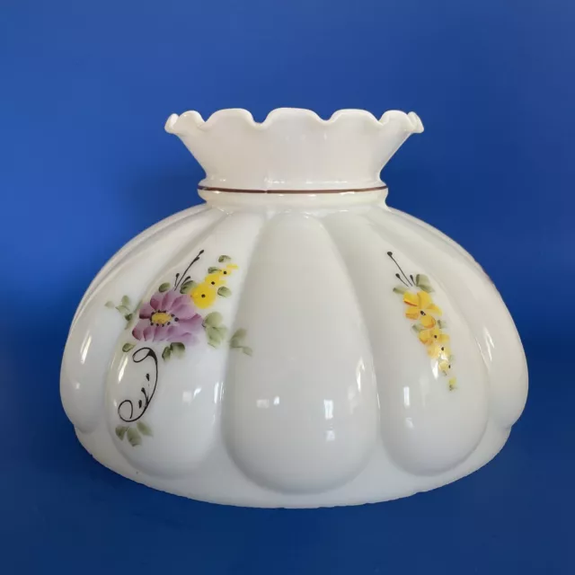 Vintage GWTW 10" Fitter Purple / Yellow Oil Or Electric Glass Lamp Shade