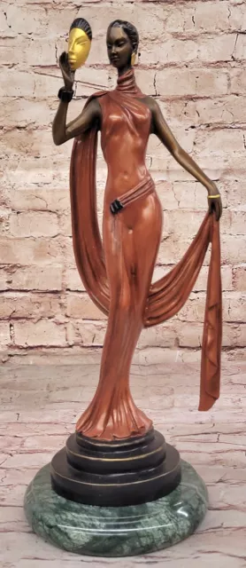 Un Tributo A J. Erte Art Nouveau Moda Modello Bronzo Scultura Arredo Casa