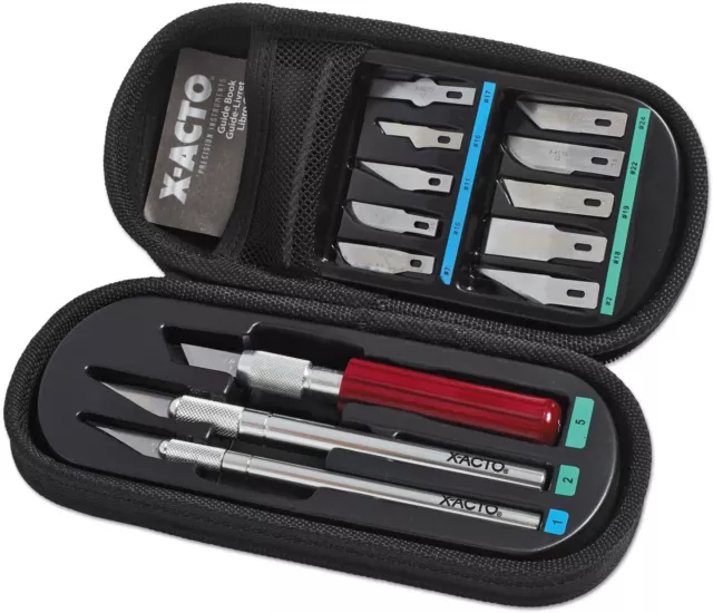 X-Acto X5285 Knife Set, 3 Knives, 10 Blades, Carrying Case