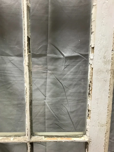 Antique Pair 6 Lite Casement Window 16x61 Vintage Shabby White Old Chic 159-23B 12