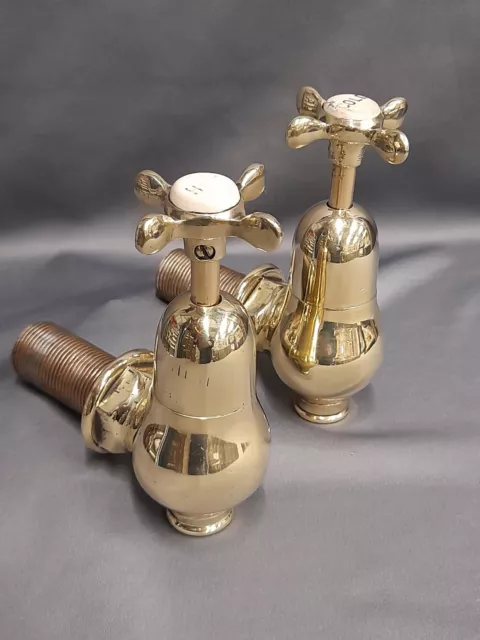 Brass Globe Taps Reclaimed Fully Refurbed Heavy Weight Bath Taps