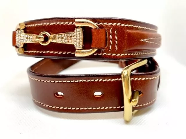 Horse Riding Belt, Equestrian Belt, Tan Leather Crystal Belt Girls and Ladies