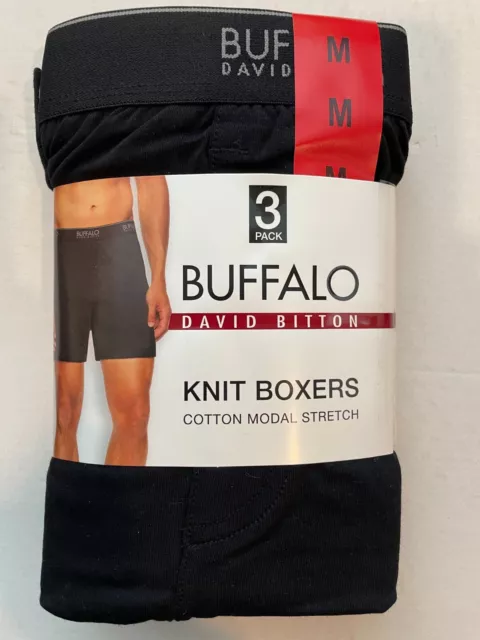 Buffalo David Bitton Men's Knit Boxers M Black 3-Pack New