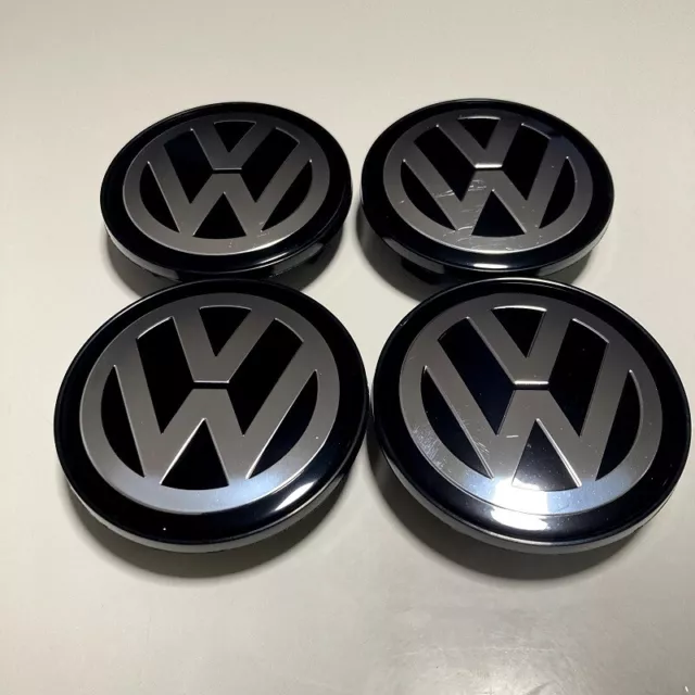 4X Black Volkswagen VW GOLF MK6 MK7 R32 GTI Centre Caps For Audi Mag Wheel Rim