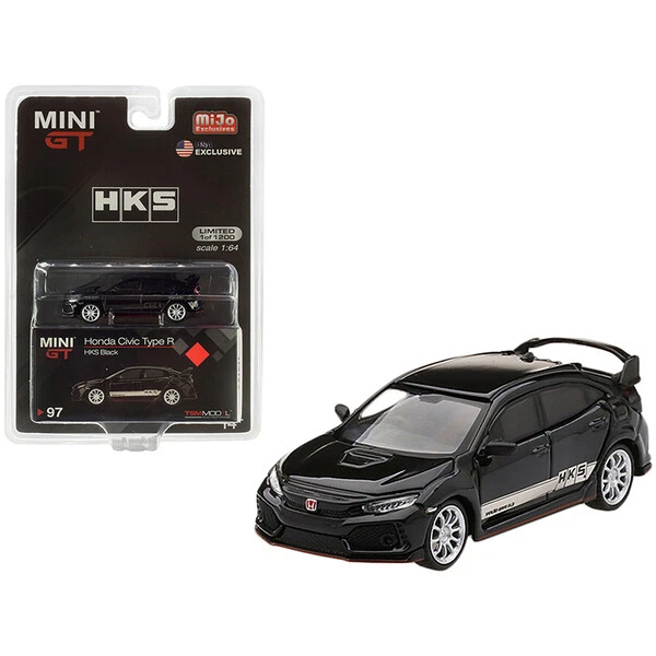 Honda Civic Type R (FK8) RHD (Right Hand Drive) Black with White Stripes "HKS...