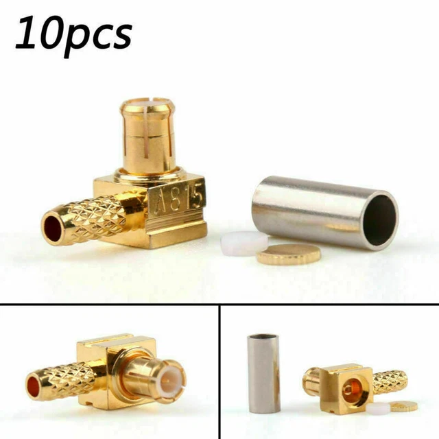 10Pcs Connettore MCX Male Plug 90° Crimp RG174 RG316 LMR100 Cavo Right Angle SP