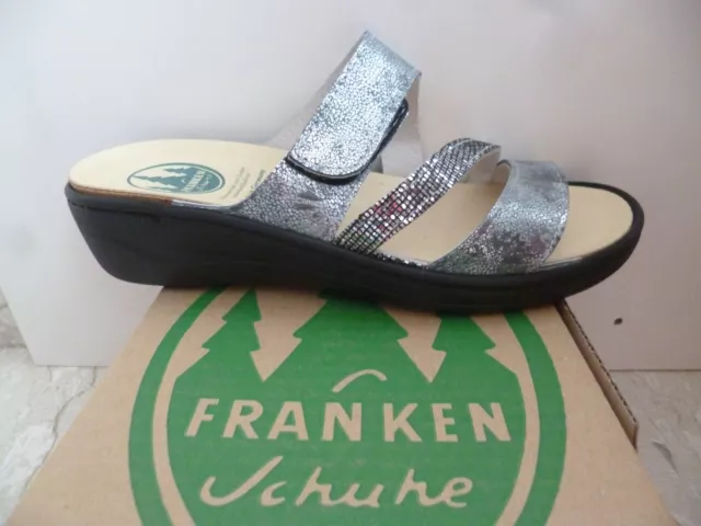 Franc Suisse Mules Femmes Sandales Chaussons Chaussures Cuir Gris Argent 210-H17