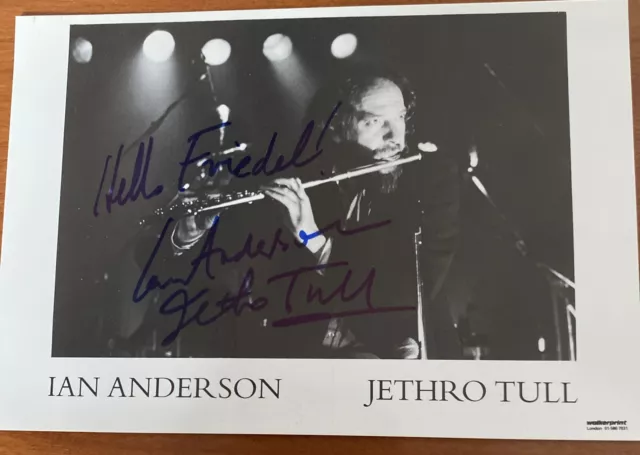 Ian Anderson - Jethro Tull mit Anschreiben - original Autogramm - ca. 10x15 Pbox