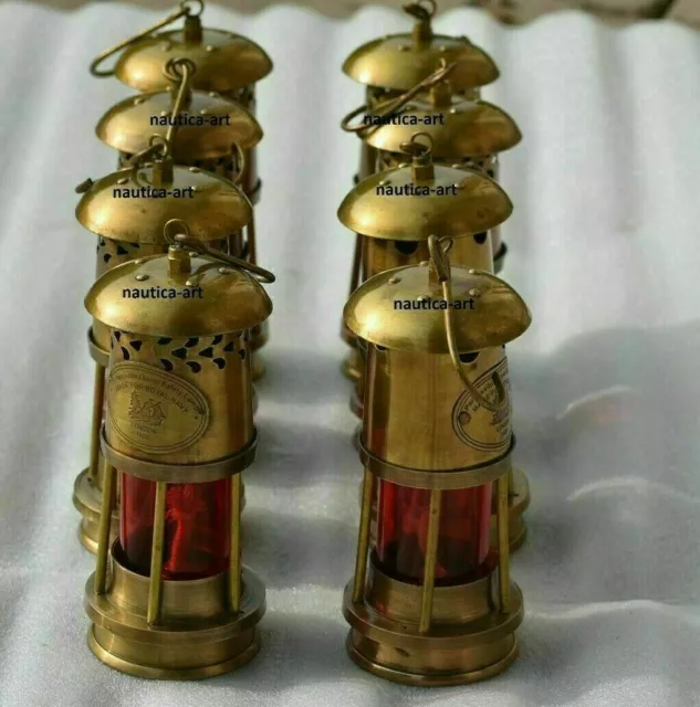 Minor Lamp Antique Brass Set mit 8 Stück Nautical Ship Boat Light Lantern Decor 4