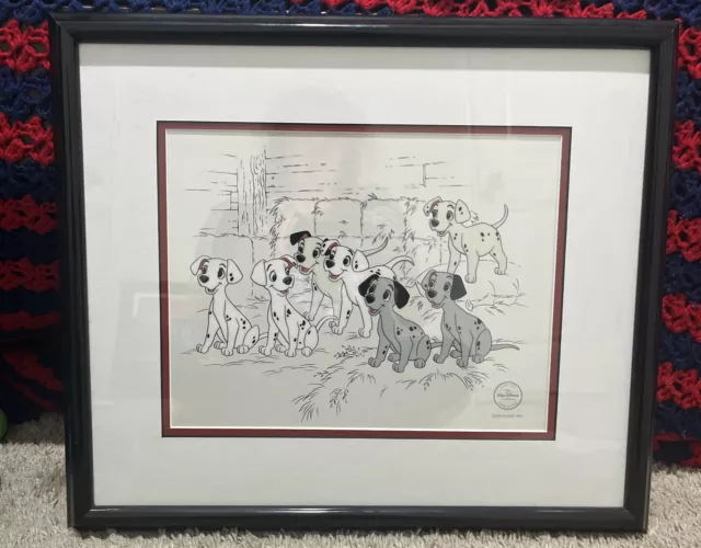 WALT DISNEY 101 DALMATIANS HOPEFUL PUPS FRAMED LE SERICEL Limited Edition 1996