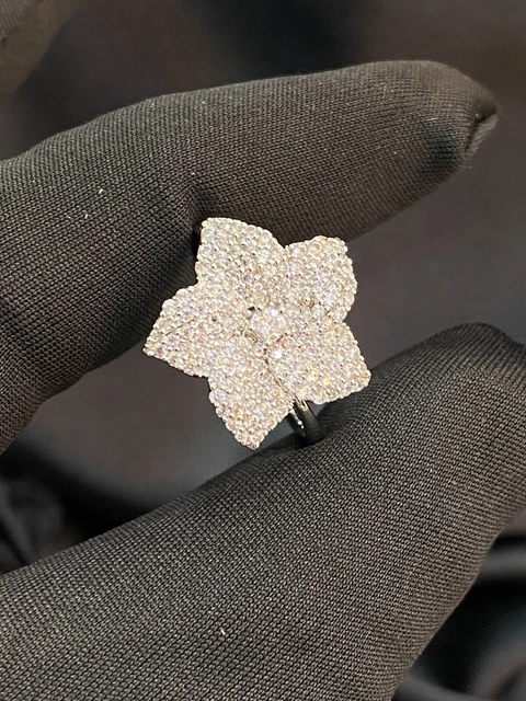 1.88 TCW Round Brilliant Cut Natural Diamonds Engagement Floral Ring In 14K Gold
