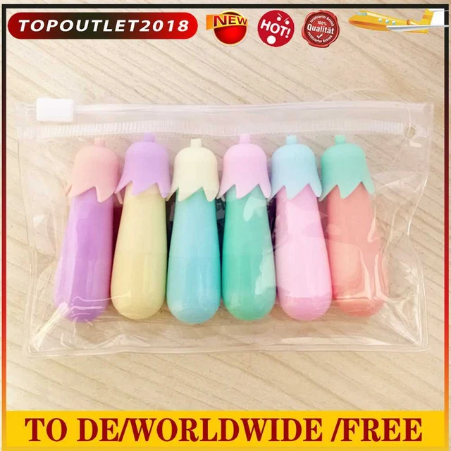 6 Colors/Set Drawing Marker Highlighters Stationary Mini School Writing Supplies