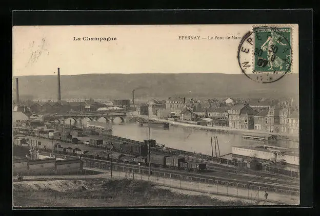 CPA Épernay, Le Pont de Marne 1907