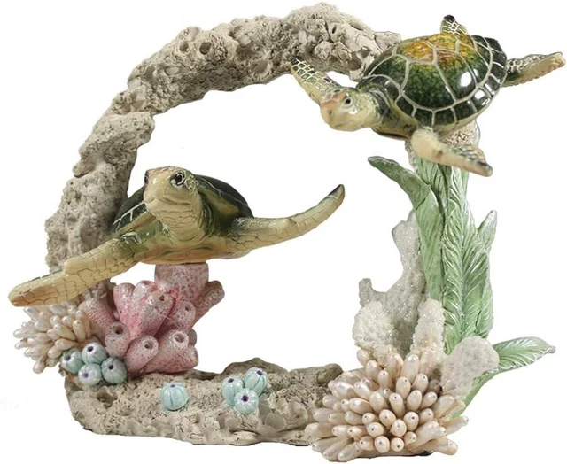 Comfy Hour Ocean Voyage Collection Resin 7" Sea Turtles Coral Marine Animal Desk