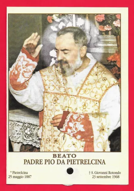 Padre Pio Da Pietrelcina - Beato - Santino Con Reliquia