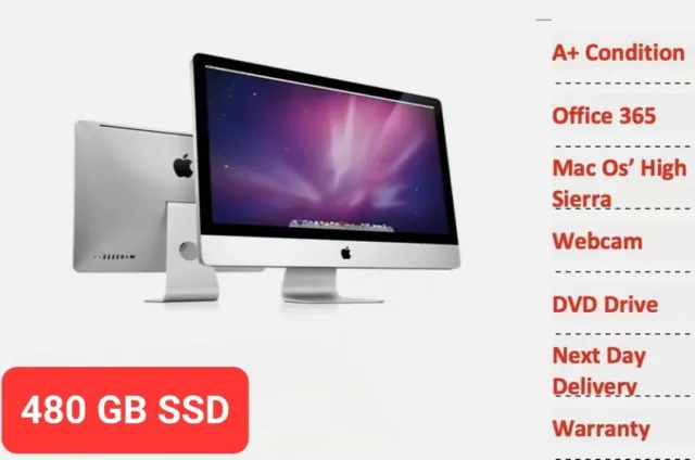 All in one Apple iMac 21.5" mid 2011 - 480 SSD 8GB Ram Intel Core i5 Ms Office