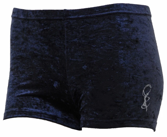 Pantaloncini Leotard Ginnastica Ragazze Palestra Sport Danza Velluto Schiacciato Nero - Made in UK