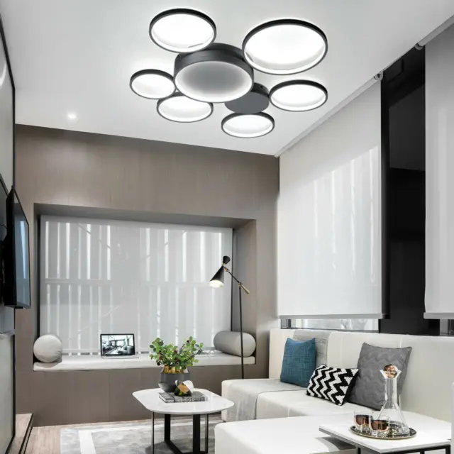 Modern LED Ceiling Light Dimmable Pendant Fixture Lamp Living Room Chandelier