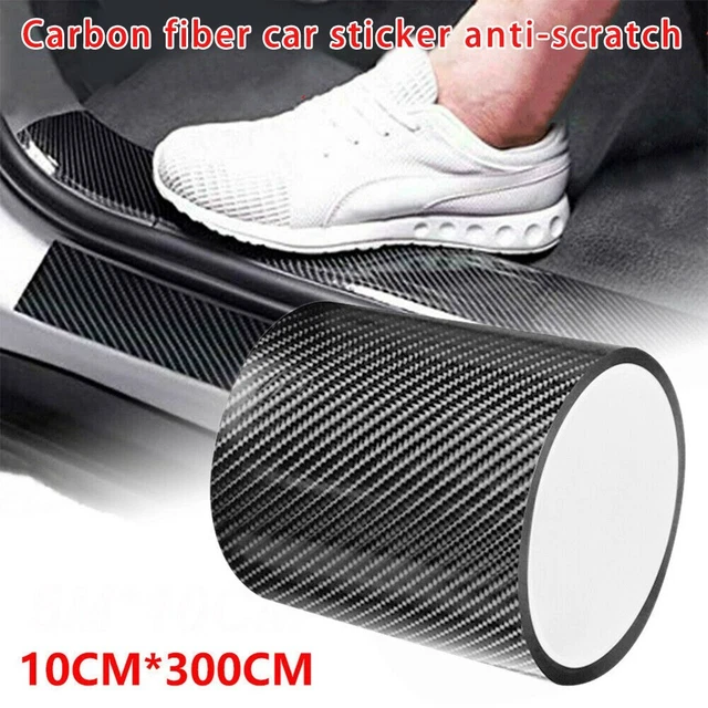 10cm-Carbon Fibre Autocollants Voiture Marche Pied Éraflure Anti- Scratch-Tape