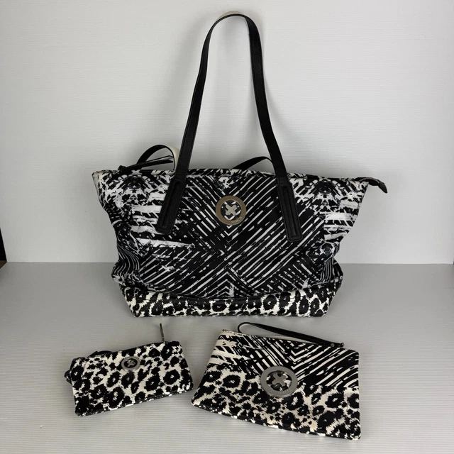 MIMCO TOTE BAG Womens Phenomena Black White Abstract Print