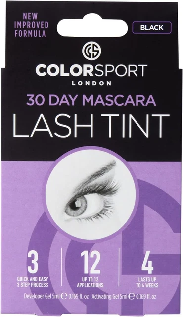 Colorsport london 30 días máscara de pestañas tinte - rímel de volumen con pestañas hacia arriba