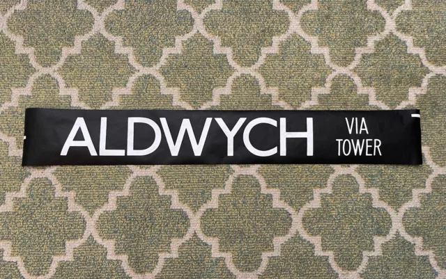 Rare London Transport  Bus Destination Blind - Aldwych Via Tower