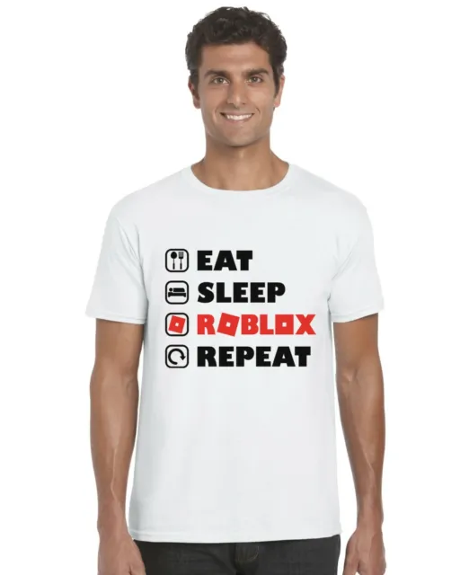 T-shirt Eat Sleep Roblox Repeat bambini top da gioco ragazzi ragazze