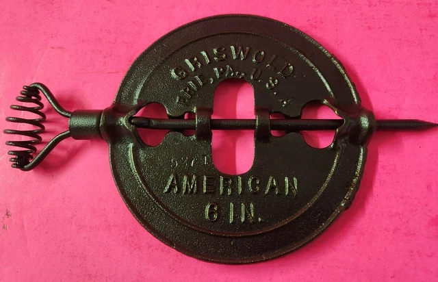 Vintage 6" Griswold Cast Iron Stove Pipe Damper, Erie,Pa.USA  Pat. July 20, 1915