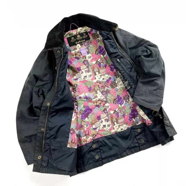Kid’s Barbour Girl’s Sophie Hello Kitty Waxed Navy Jacket Wax Size S (6/7)