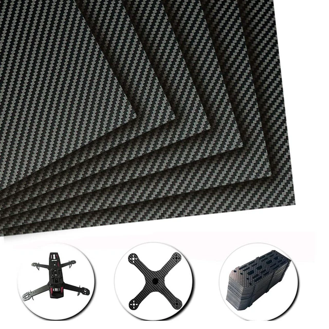 Carbonplatte 1/2/3 Mm – Echte Kohlefaser In Köperbindung, Wählbare Größe – Leicht & Stabil