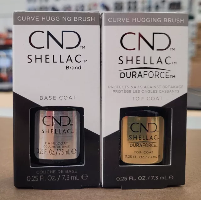 CND Shellac UV/LED Gel Polish Duraforce Top + Base 0.25oz Combo 2023 NIB